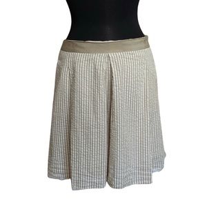 BANANA REPUBLIC Skirt Tan Size 14 Seersucker Striped